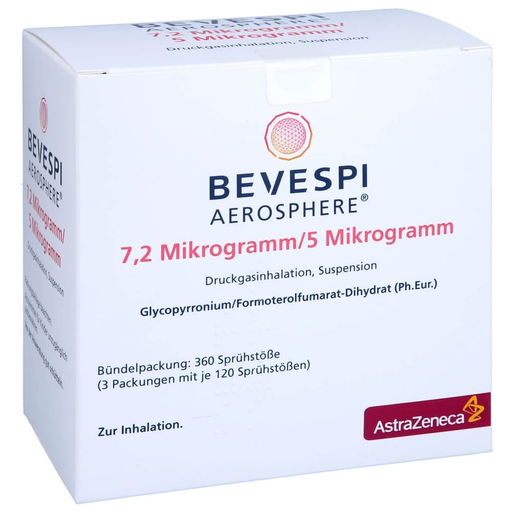 Bevespi Aerosphere 7.2 ug/5 ug Dru.Gasinh.3x120Hub