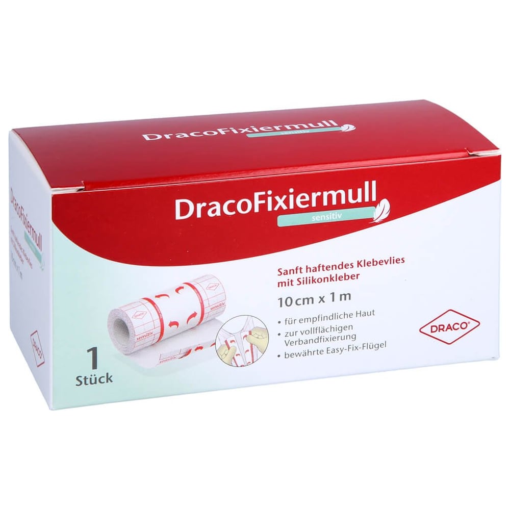 Draco Fixiermull sensitiv 10 cm x 1 m