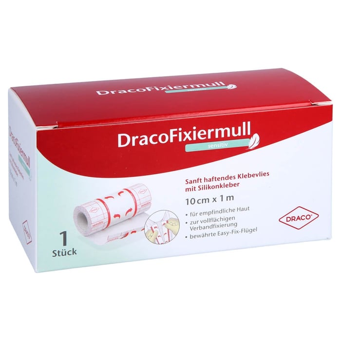 Draco Fixiermull sensitiv 10 cm x 1 m