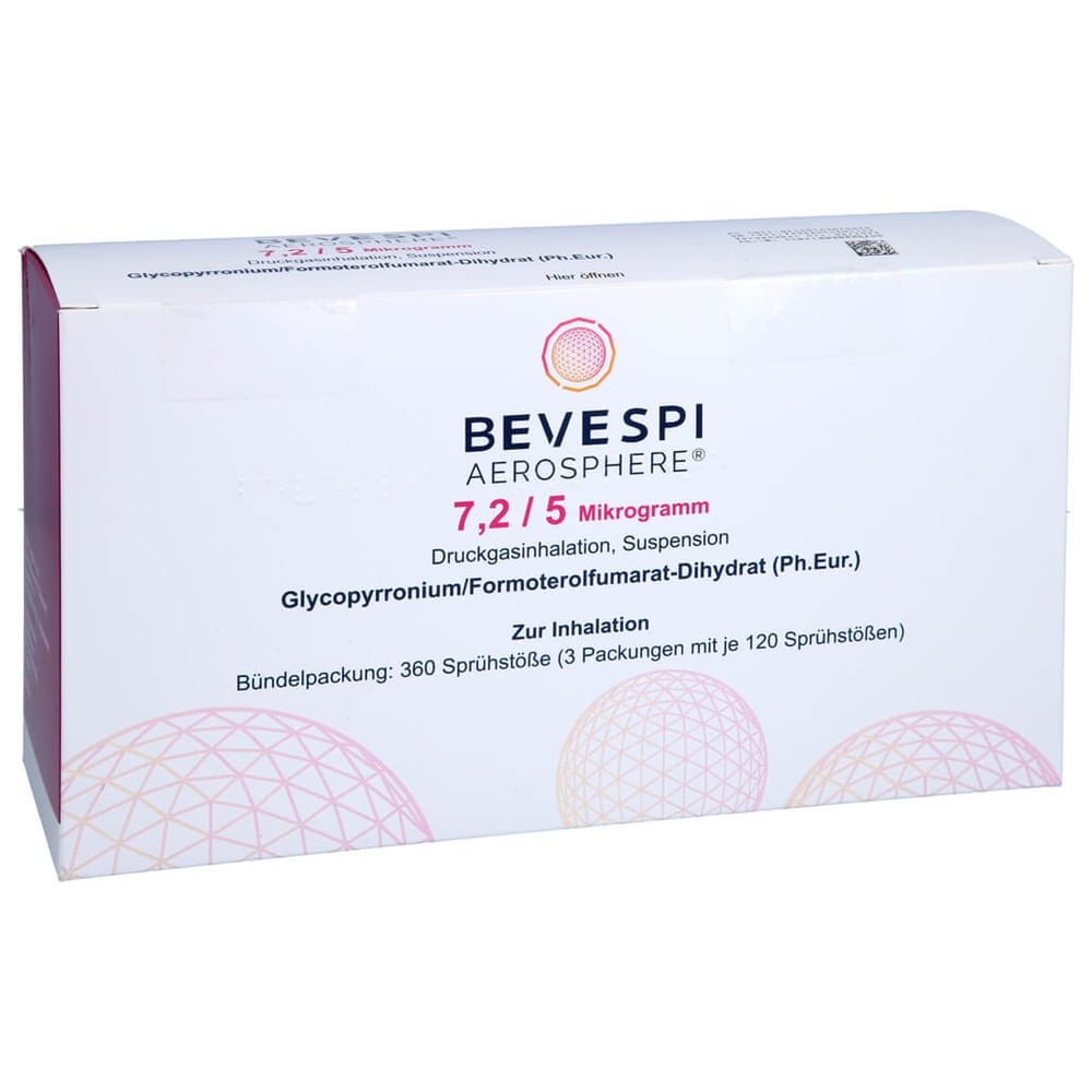 Bevespi Aerosphere 7.2 ug/5 ug Dru.Gasinh.3x120Hub