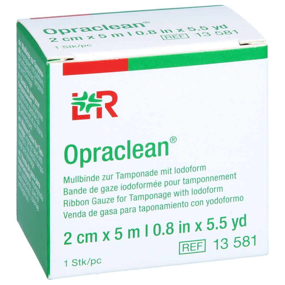 Opraclean Mullbinde z. Tampon. m.Iodoform 2 cmx5 m