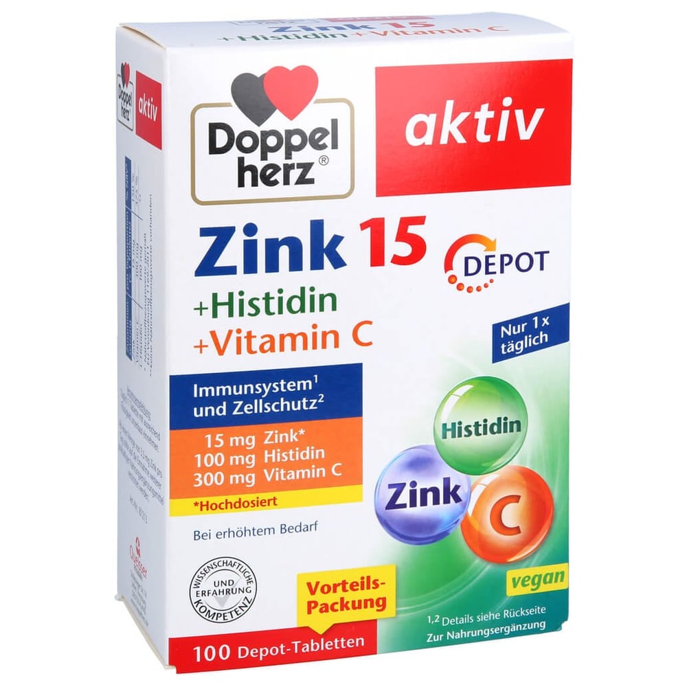 Doppelherz Zink15mg+Histidin+Vitamin C Depot aktiv