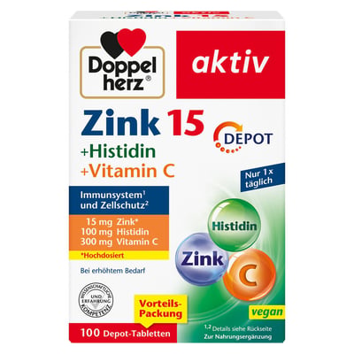 Doppelherz Zink15mg+Histidin+Vitamin C Depot aktiv