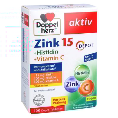 Doppelherz Zink15mg+Histidin+Vitamin C Depot aktiv
