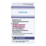 Salmeterol/Fluticasonpropionat Zentiva 25 Mikrogramm/50 Mikrogramm pro Inhalation Produktbild 2