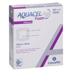 Aquacel Ag Foam adhäsiv 10x10 cm Verband Docpharm