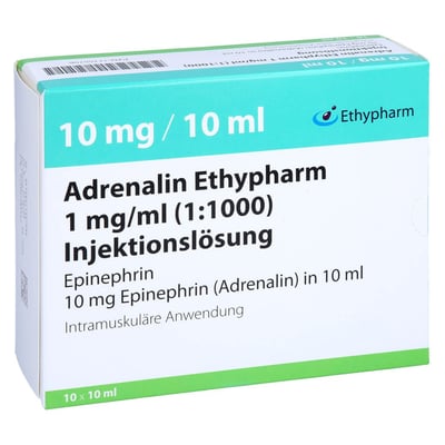 Adrenalin Ethypharm 1 mg/ml (1:1000) Inj.-Lsg.