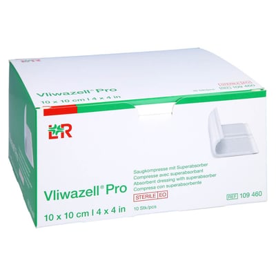 Vliwazell Pro superabsorb.Kompr.steril 10x10 cm B2B Medical