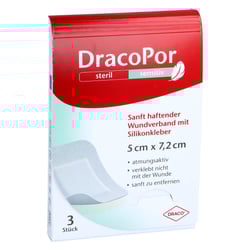 Dracopor sensitiv 5x7,2 cm steril m.Silikonkleber