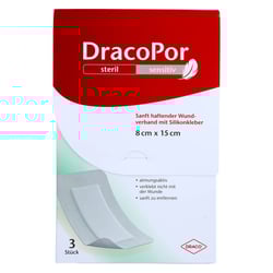 Dracopor sensitiv 8x15 cm steril m.Silikonkleber