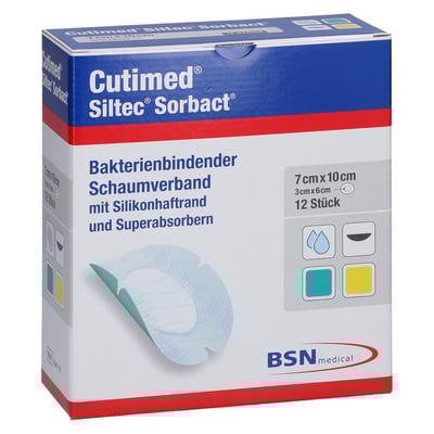 Cutimed Siltec Sorbact PU-Verb.7x10 cm oval