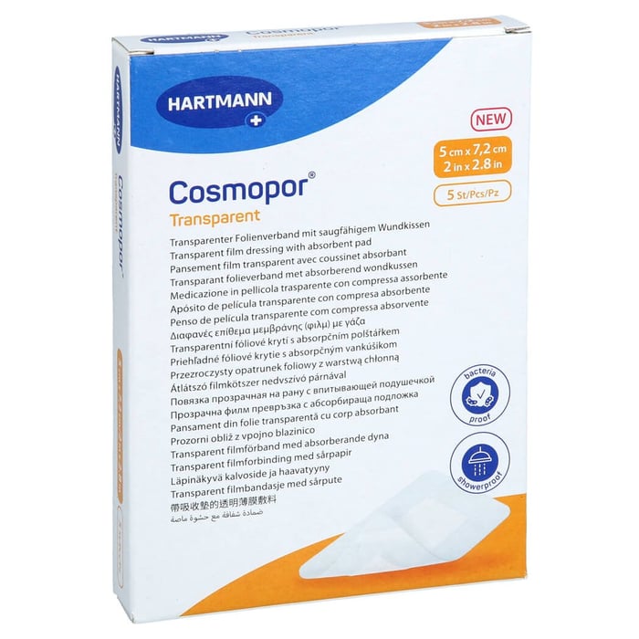 Cosmopor transparent Folienverband 5x7,2 cm steril