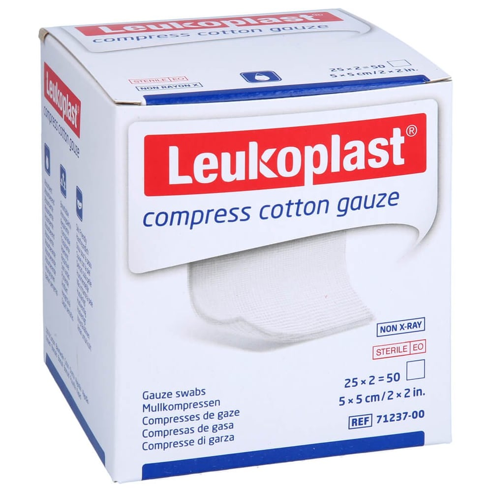 Leukoplast Compress Cotton Gauze STE 5X5 8f