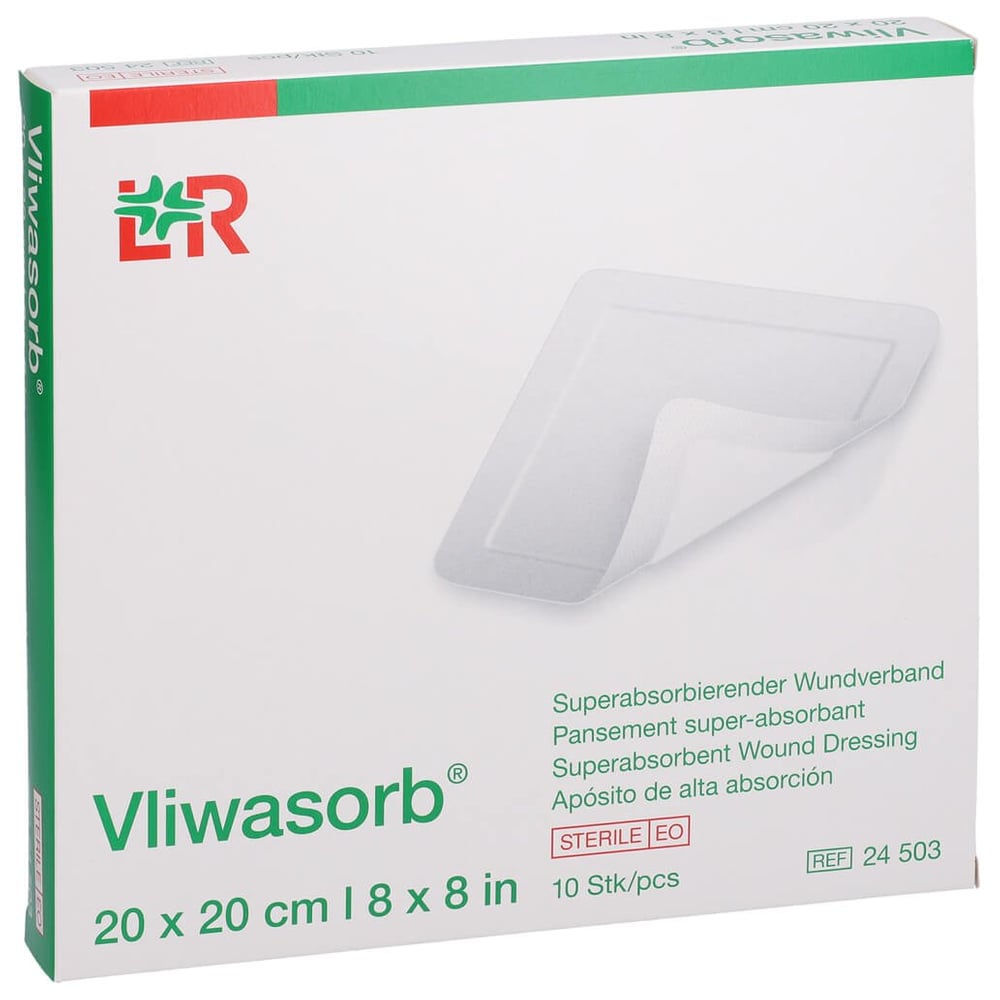 Vliwasorb superabsorb.Saugkomp.steril 20x20 cm