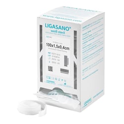 Ligasano weiß Wundband mini 0,4x1,5x100 cm steril