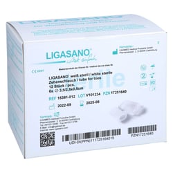 Ligasano weiß Zehenschlauch 3,5x6 cm steril groß