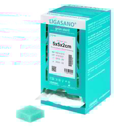 Ligasano grün steril 2x5x5 cm Spenderbox