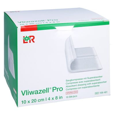 Vliwazell Pro superabsorb. steril 10x20 cm