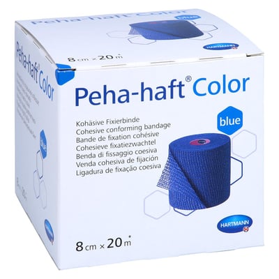 Peha-haft Color Fixierbinde latexfrei 8cmx20m blau