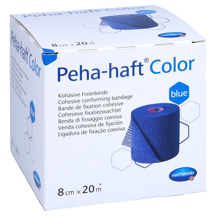 Peha-haft Color Fixierbinde latexfrei 8cmx20m blau