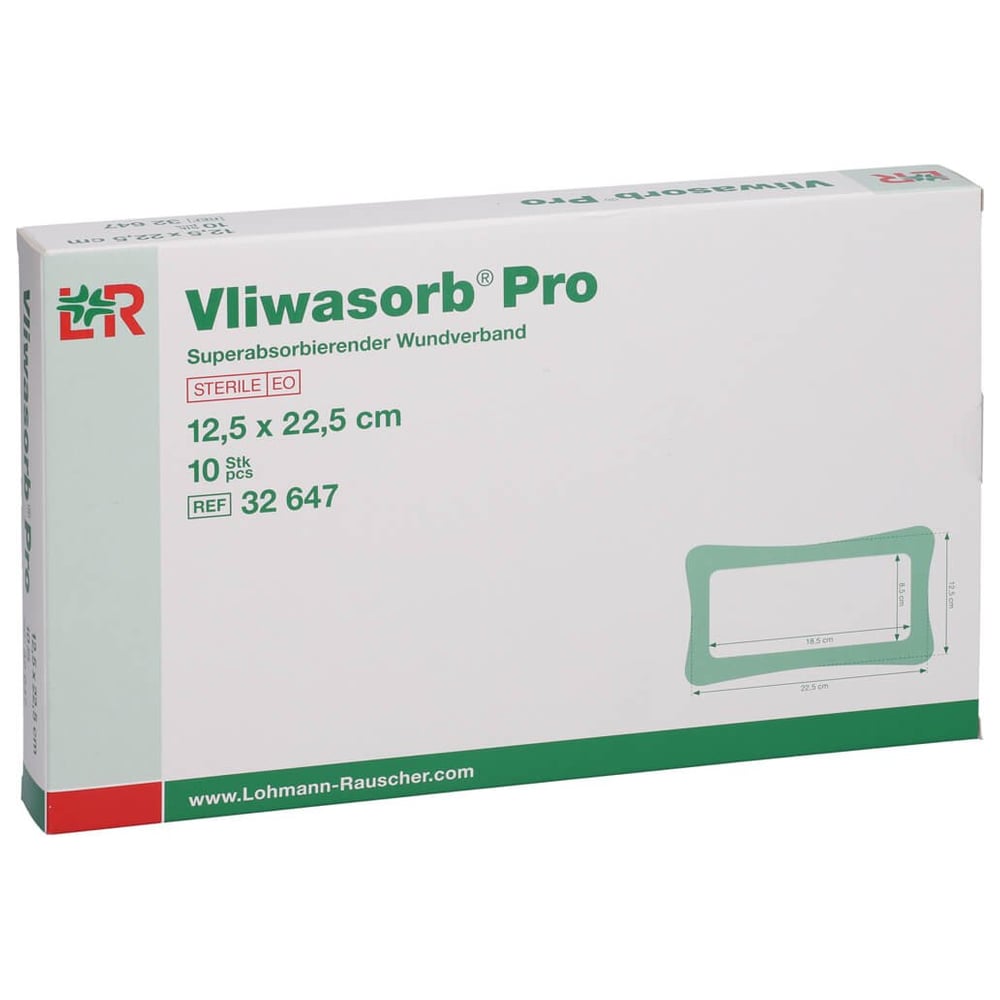 Vliwasorb Pro superabsorb.Komp.steril 12,5x22,5 cm