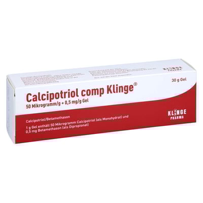 Calcipotriol comp Klinge 50 Mikrogramm/g + 0,5 mg/g