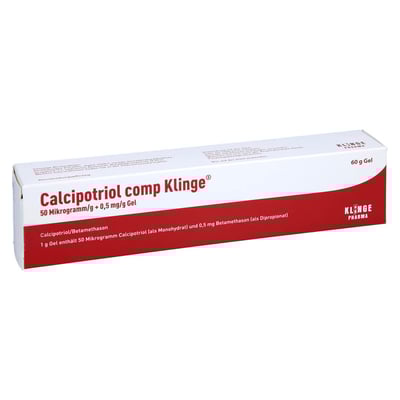 Calcipotriol comp Klinge 50 Mikrogramm/g + 0,5 mg/g