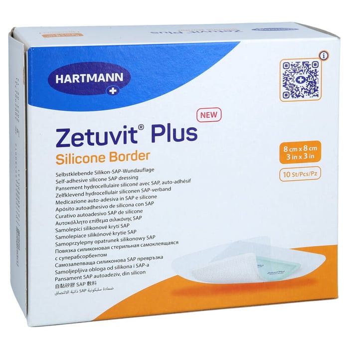 Zetuvit Plus Silicone Border 8x8cm