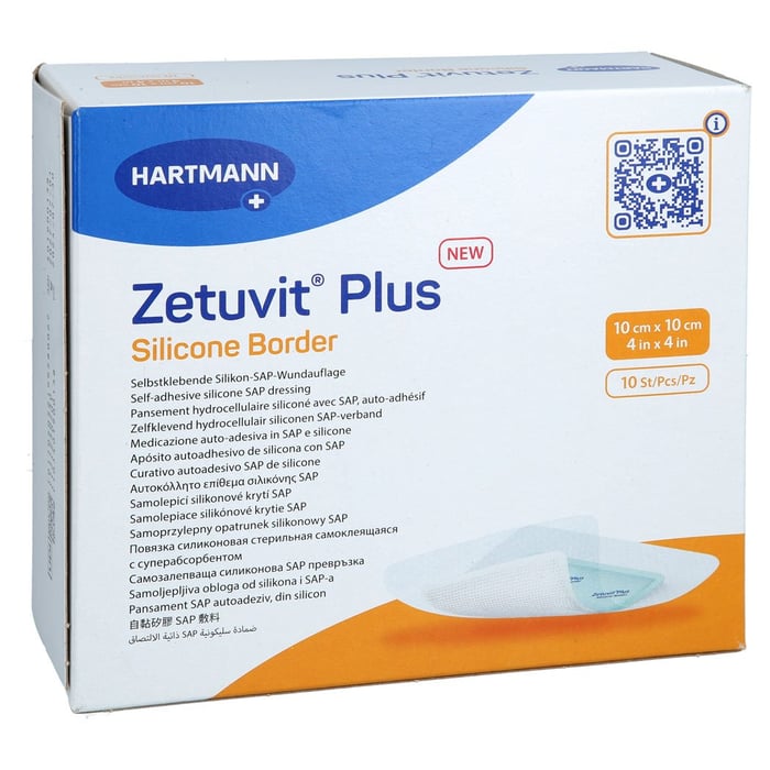 Zetuvit Plus Silicone Border 10x10cm