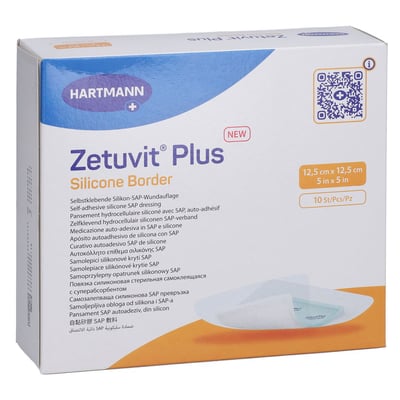 Zetuvit Plus Silicone Border 12,5x12,5 cm