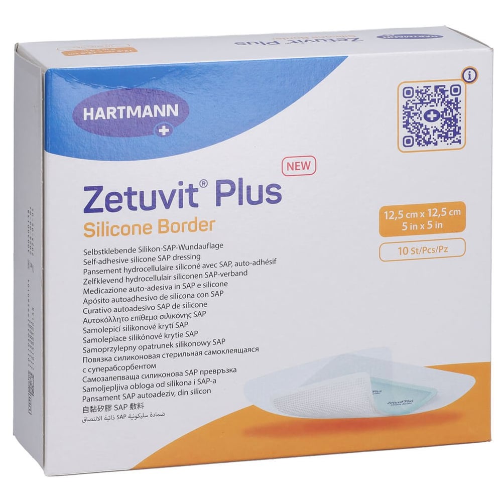 Zetuvit Plus Silicone Border 12.5x12.5cm