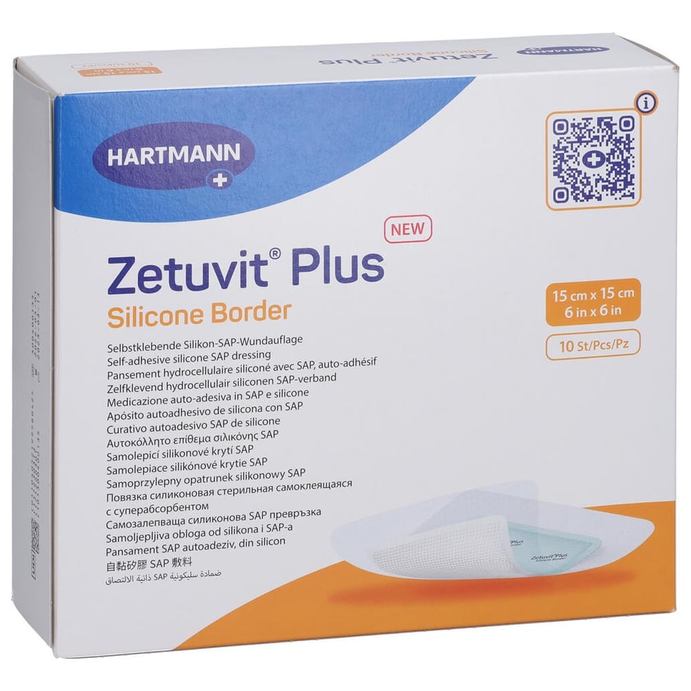 Zetuvit Plus Silicone Border 15x15cm