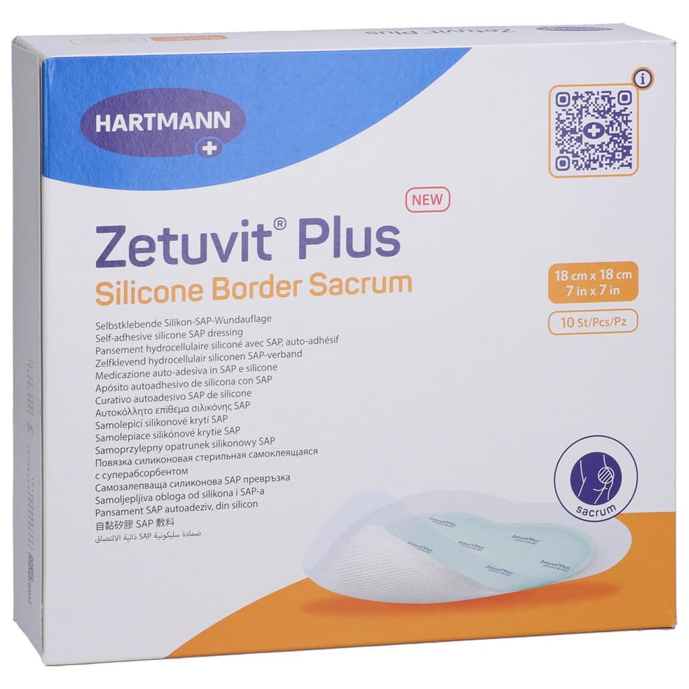 Zetuvit Plus Silicone Border Sacrum 18x18cm