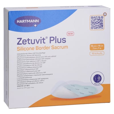 Zetuvit Plus Silicone Border Sacrum 18x18cm
