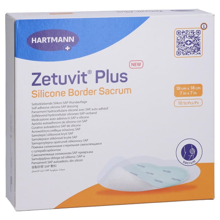 Zetuvit Plus Silicone Border Sacrum 18x18cm