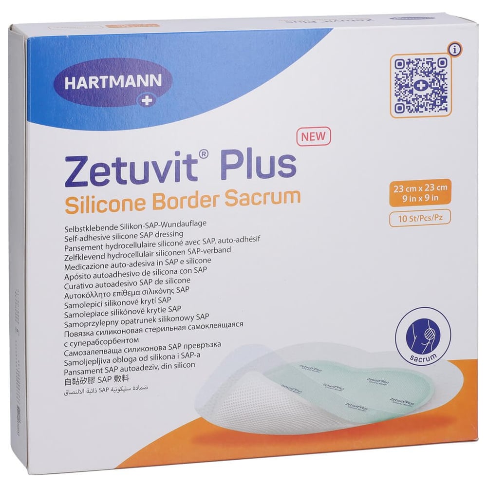 Zetuvit Plus Silicone Border Sacrum 23x23cm
