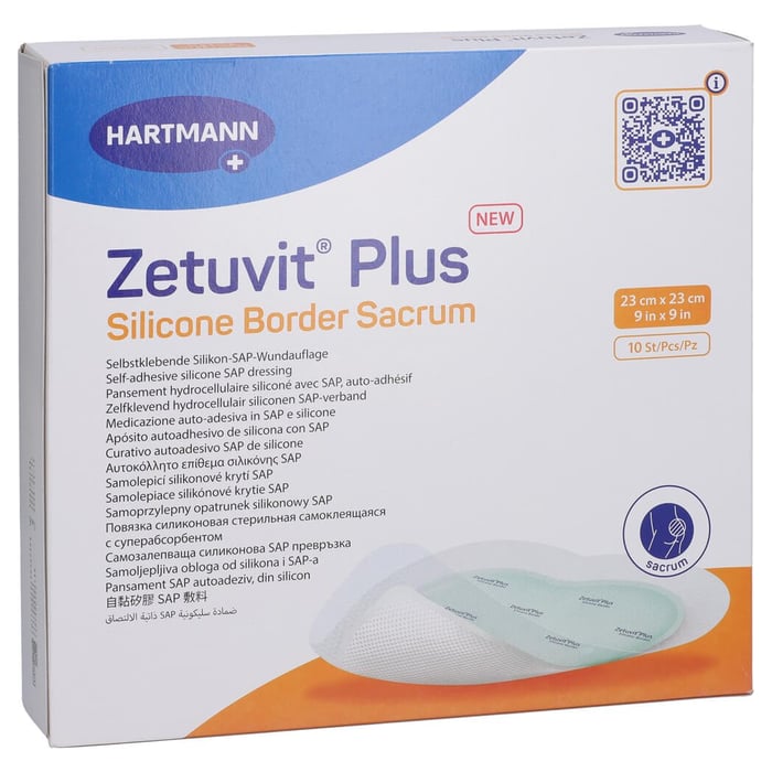 Zetuvit Plus Silicone Border Sacrum 23x23cm