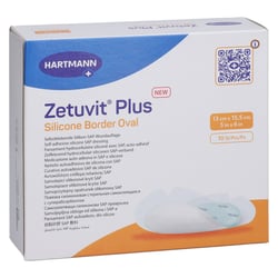 Zetuvit Plus Silicone Border Oval 13x15.5cm