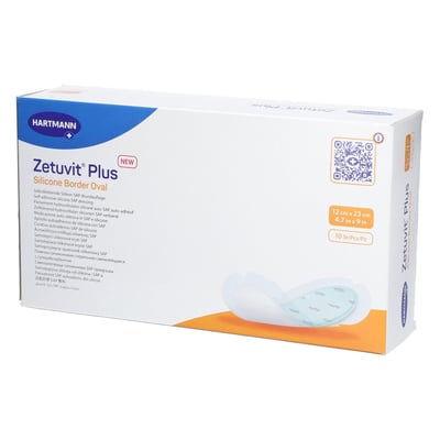 Zetuvit Plus Silicone Border Oval 12x23cm