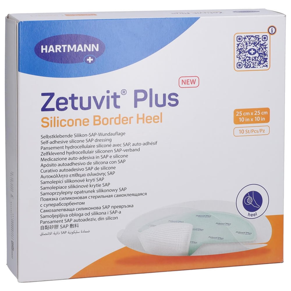 Zetuvit Plus Silicone Border Heel 25x25cm