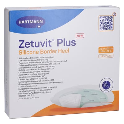 Zetuvit Plus Silicone Border Heel 25x25cm