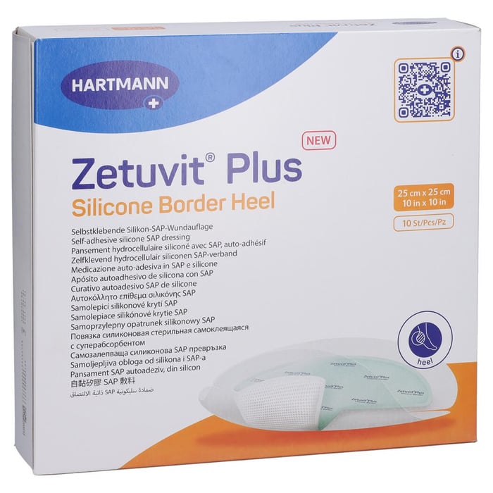 Zetuvit Plus Silicone Border Heel 25x25cm
