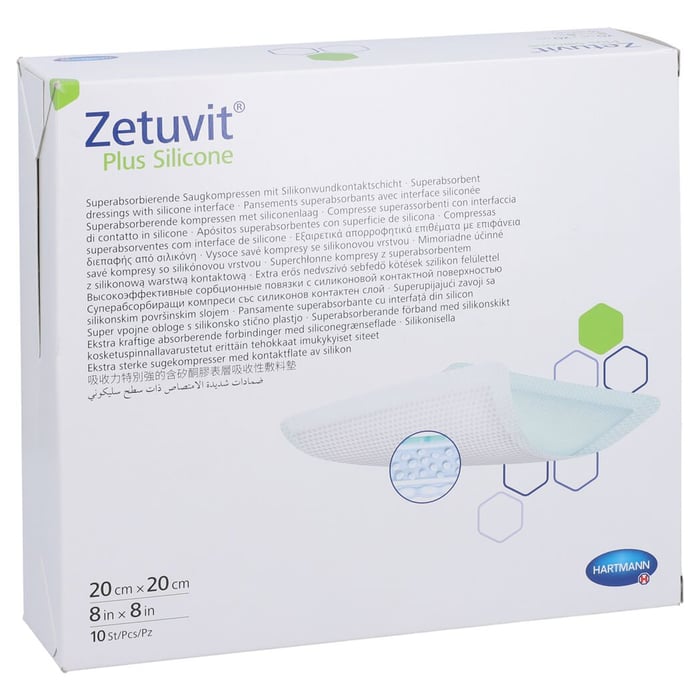 Zetuvit Plus Silicone steril 20x20 cm