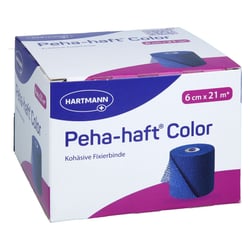 Peha-haft Color Fixierbinde latexfrei 6 cm x 21m blau