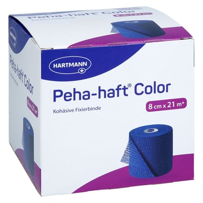 Peha-haft Color Fixierbinde latexfrei 8 cm x 21m blau