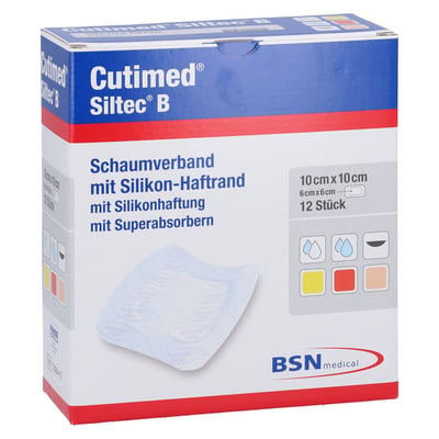 Cutimed Siltec B Schaumverband 10x10 cm m. Haftr. ACA Müller/ADAG Pharma Produktbild 1