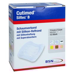 Cutimed Siltec B Schaumverb.7,5x7,5 cm m.Haftr