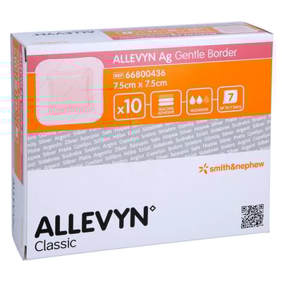 Allevyn Ag Gentle Border 7.5x7.5 cm Wundverband