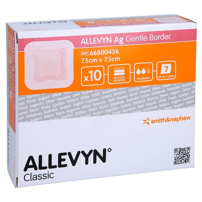 Allevyn Ag Gentle Border 7.5x7.5 cm Wundverband