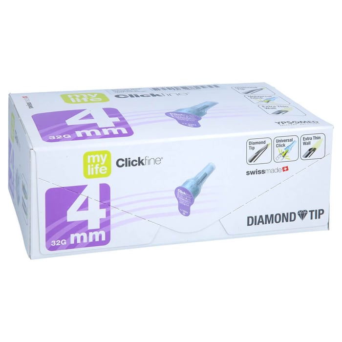 Mylife Clickfine Pen-Nadeln 4 mm 32 G Diamond Tip